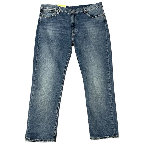 Levis 514 Straight Stretch Jeans Big E 42 x 30 New Regular Fit Blue Medium Wash